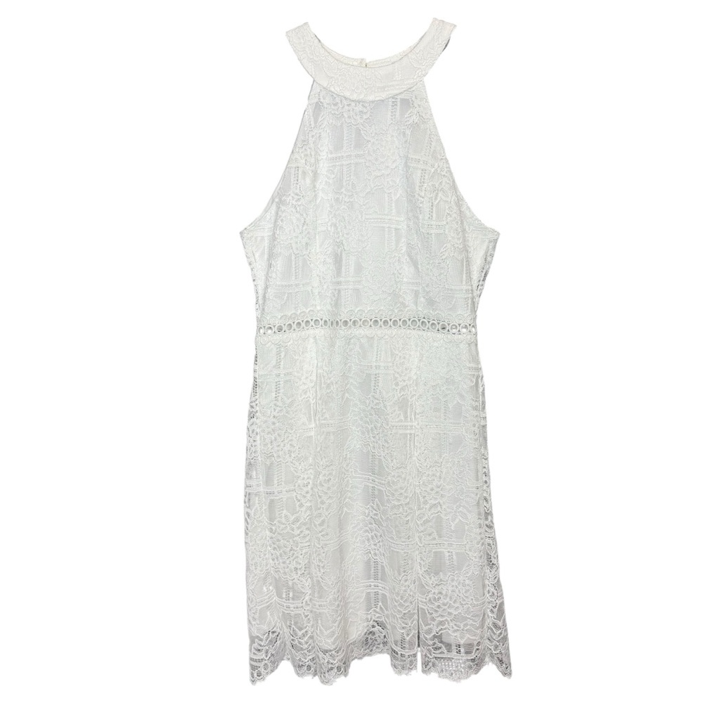Francesca's Collections Ivory Polyester Fabric Size M Lace Dress‎ Rush